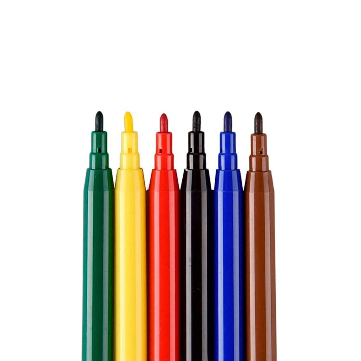 Pack X 4 Plumones De Colores Para Dibujo 6 Unidades Col&oacute;n image number 1.0
