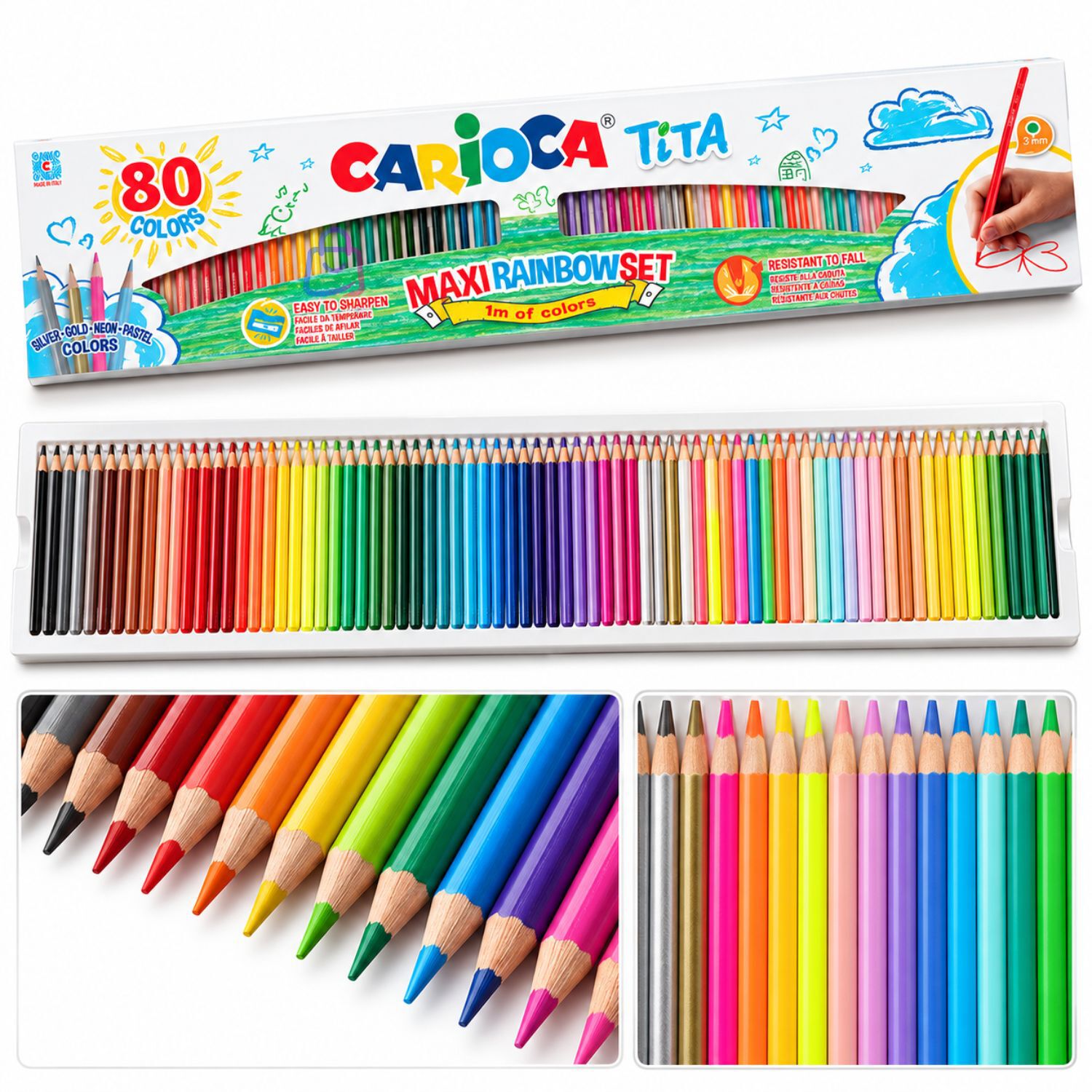 L&aacute;pices De Colores Carioca Tita 80 Unidades Maxi Set - Ps image number 1.0
