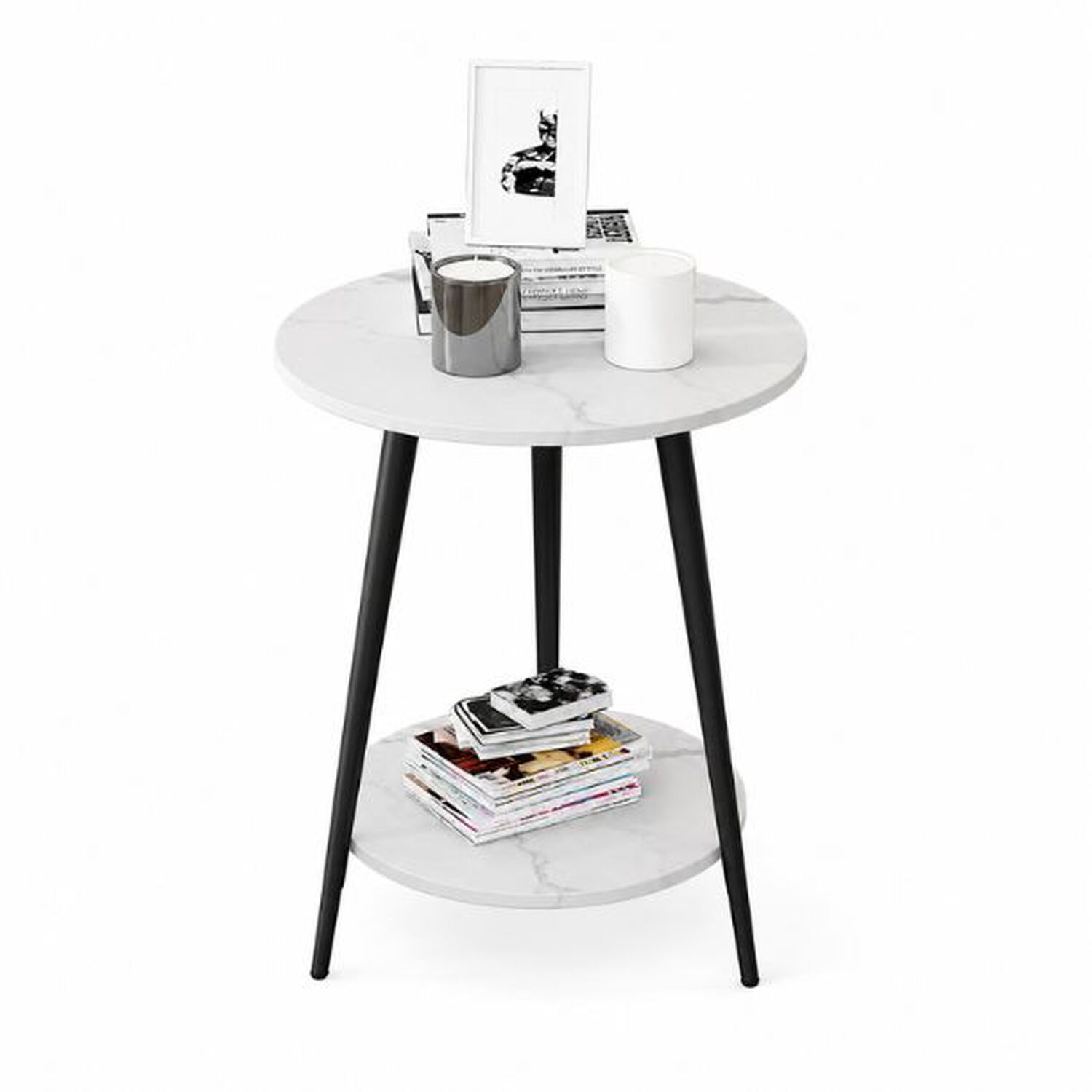 Mesa De Centro Redonda 40x40x52cm Decoraci&oacute;n Minimalista image number 0.0