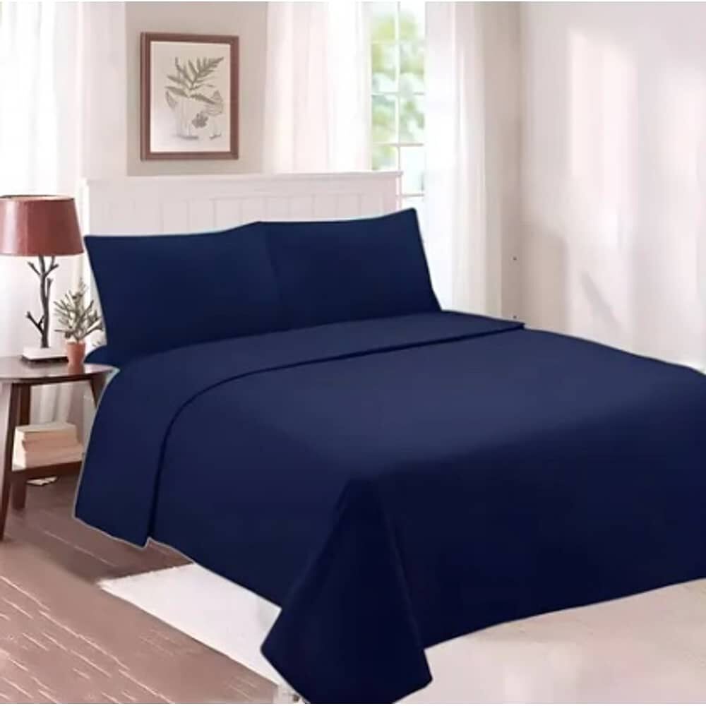 Juego De S&aacute;banas 1.5-188 Hilos Azul image number 1.0