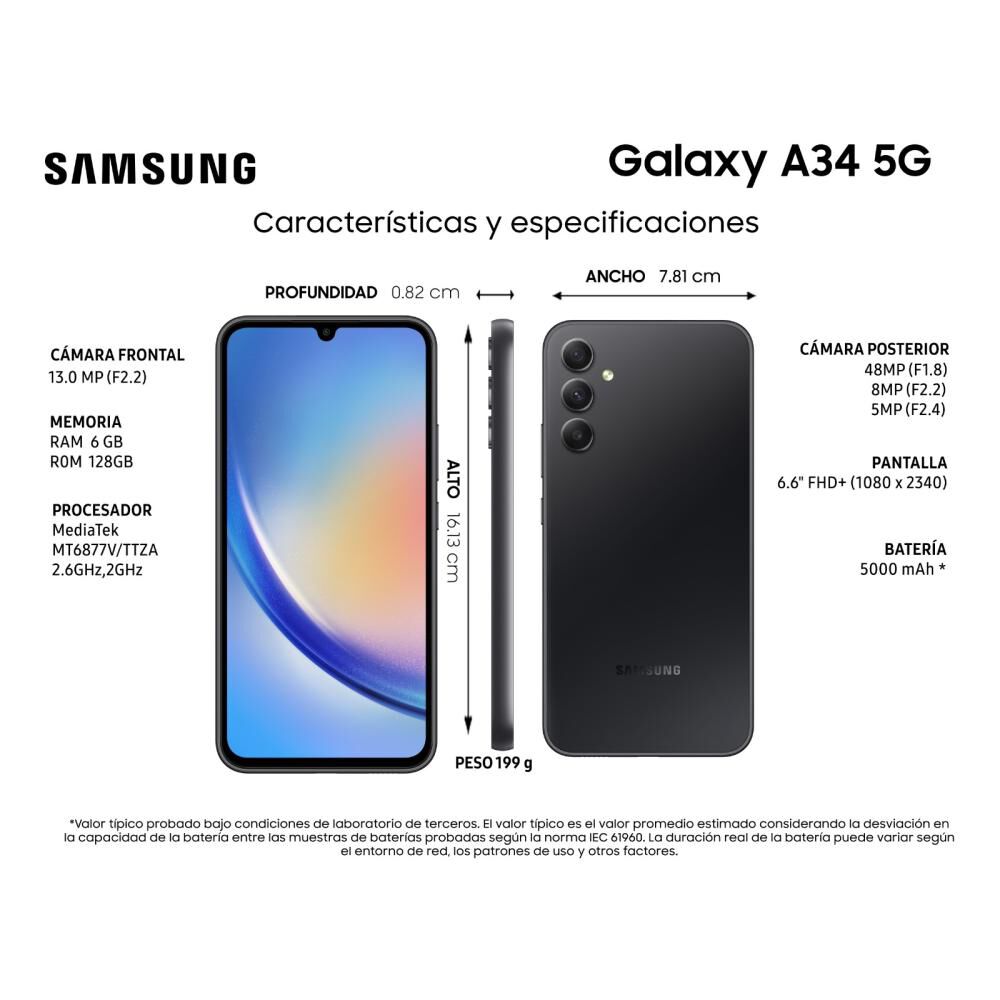 Smartphone Samsung Galaxy A34 / 5G / 128 GB / Liberado image number 1.0