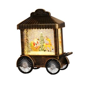 Caja Musical Interior De Nieve Navide&ntilde;o Musical Con Trineo Y Renos 21,5cm