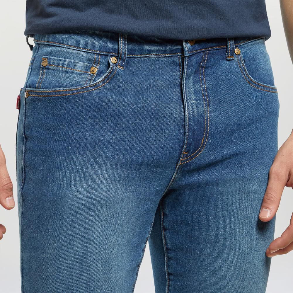 Jeans Regular Tiro Medio Slim Hombre Peroe image number 4.0
