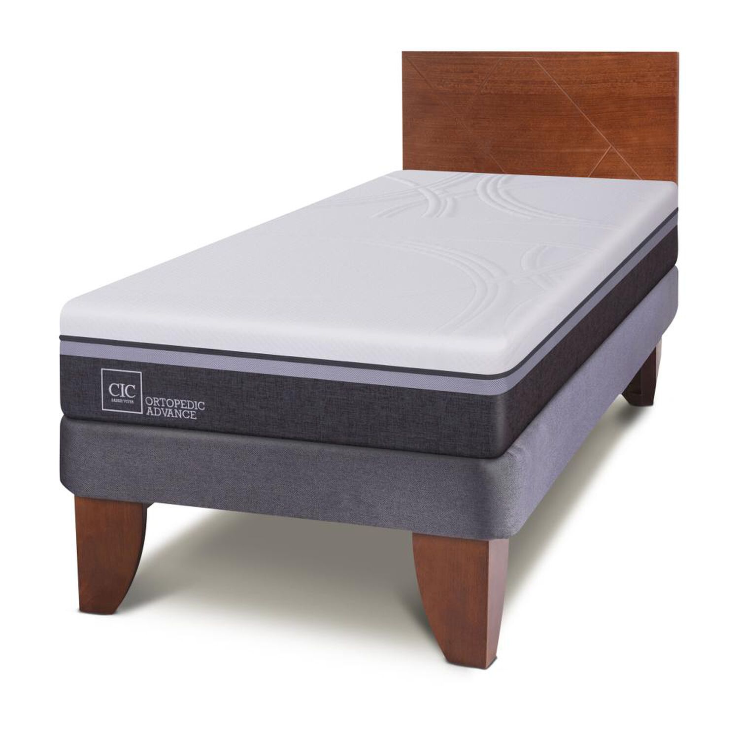 Cama Europea Cic Ortopedic Advance / 1.5 Plazas / Base Normal + Respaldo image number 1.0