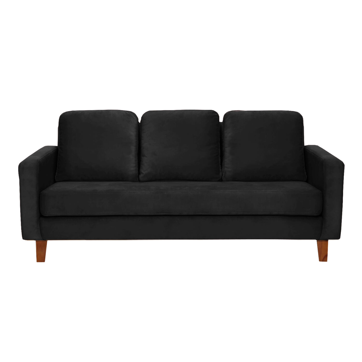 Sofa Venecia 3 Cuerpos Tela Velvet Negro image number 0.0