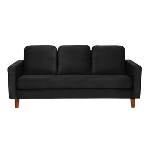 Sofa Venecia 3 Cuerpos Tela Velvet Negro