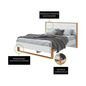Cama Di Poretti Design Freetown / 2 Plazas / Base Normal