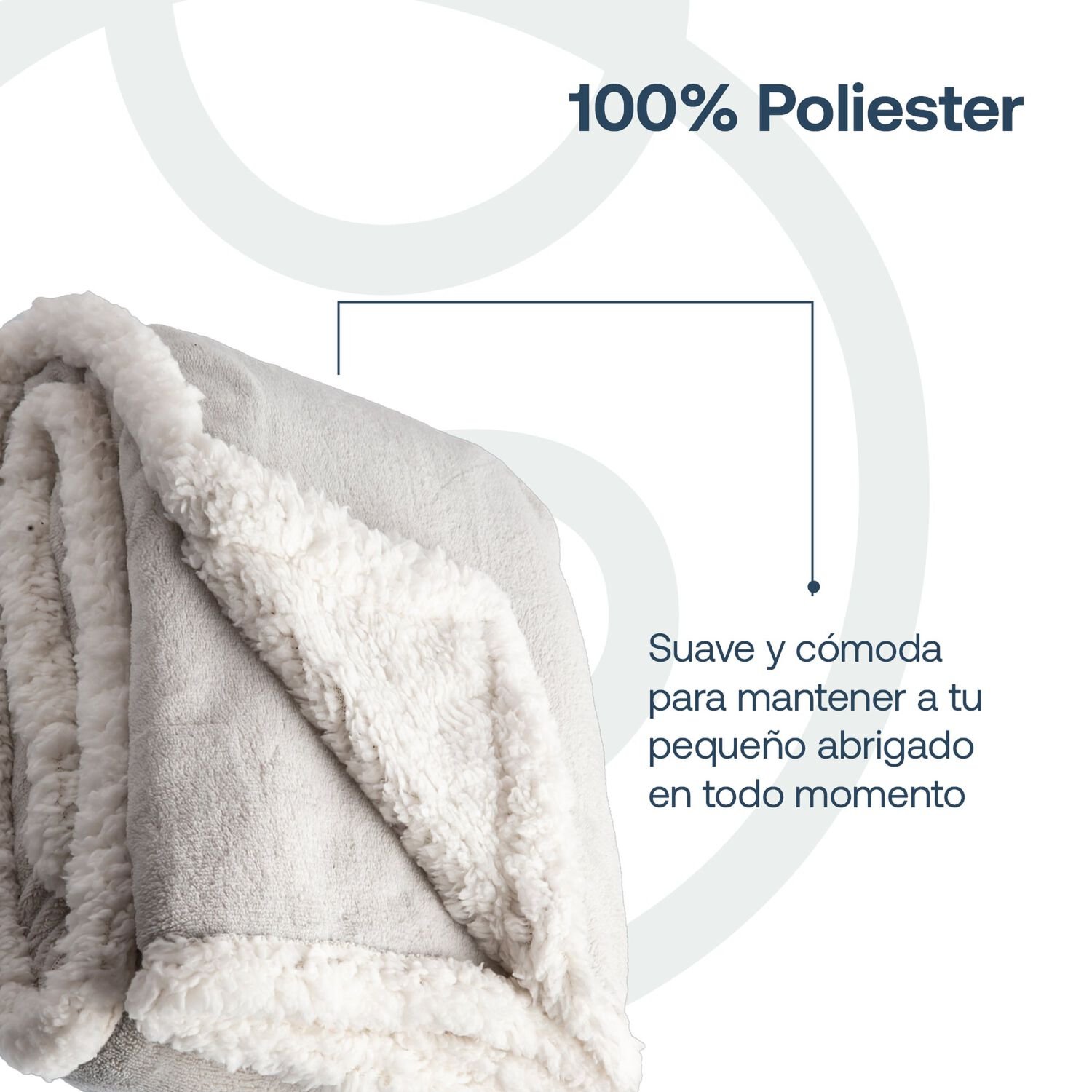 Manta Sherpa Bebe Hipoalerg&eacute;nica 91*127 Cm Gris Bebesit image number 3.0