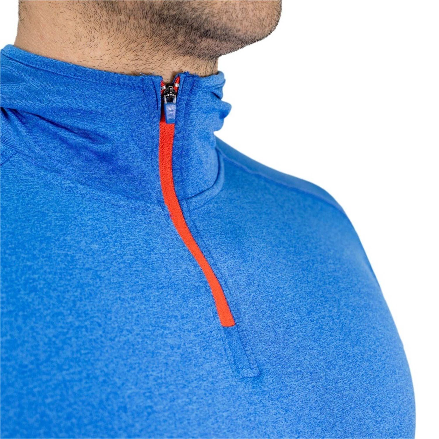Polera Dry Fit Hw Spx C/ Gorro Manga Larga Hombre Blue image number 5.0