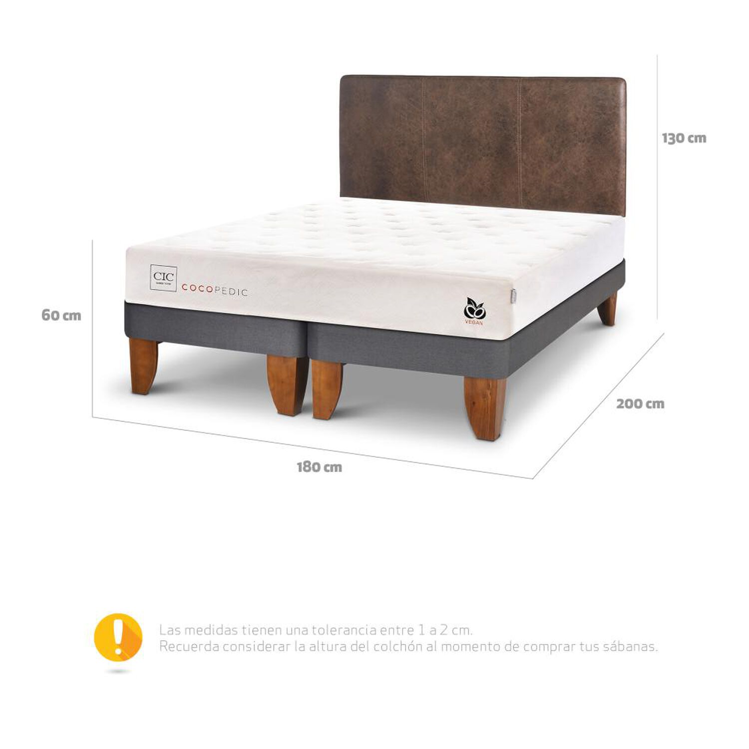 Cama Europea Cic Cocopedic / King / Base Dividida + Respaldo image number 4.0