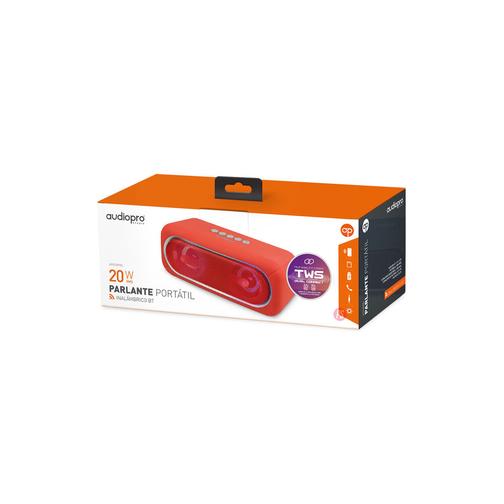 Parlante Bluetooth Con Iluminación Rgb Color Rojo - Ps image number 1.0