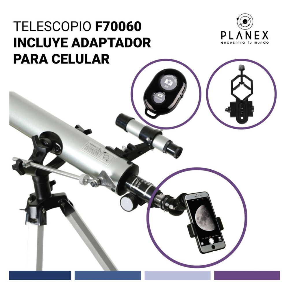 Telescopio Astron&oacute;mico Monocular F70060 Planex + Soporte image number 3.0