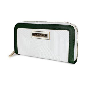 Billetera Mujer Greta Blanco Y Verde Carven Paris