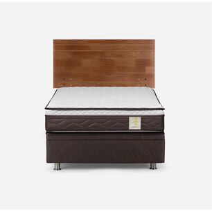 Cama Baúl Rosen New Style 4 Plus / 1.5 Plazas / Base Normal + Respaldo Tabor Caramelo