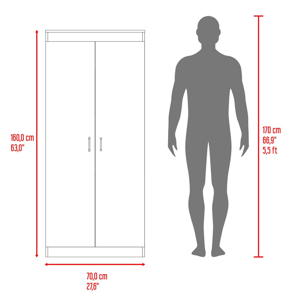 Mueble Despensa De Cocina 2 Puertas 160,7x70x36,3 Cm Caf&eacute; Claro image number 7.0
