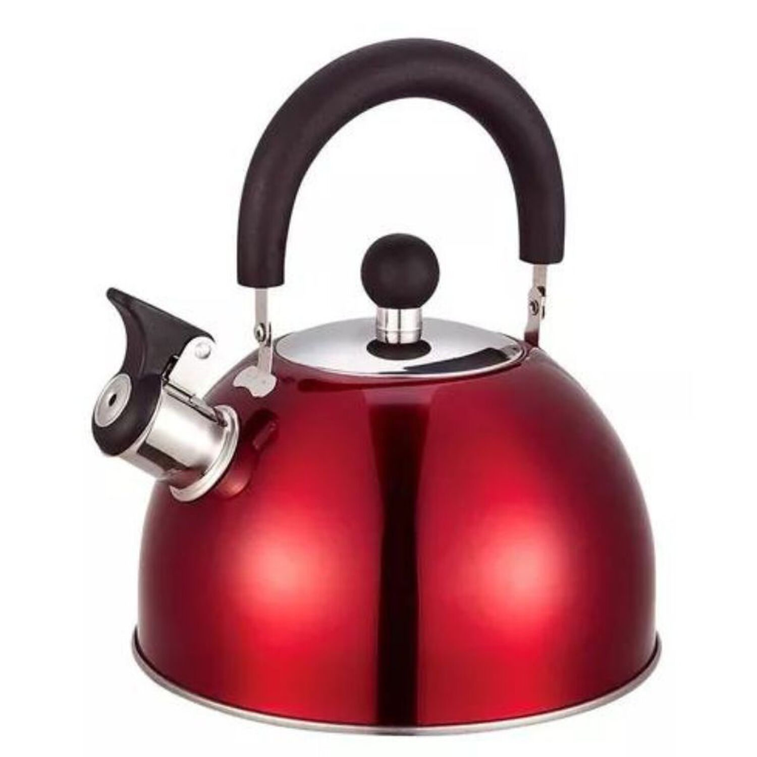 Tetera 2.5 Litros Acero Inoxidable Con Silbato Color Rojo image number 2.0