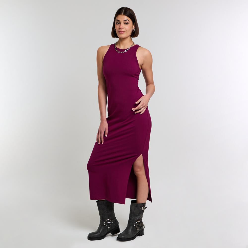 Vestido Jersey Largo Sin Mangas Cuello Redondo Mujer Rolly Go image number 2.0