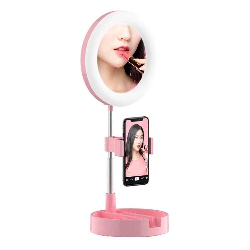 Aro De Luz Led Plegable Con Espejo Y Soporte Para Celular image number 0.0