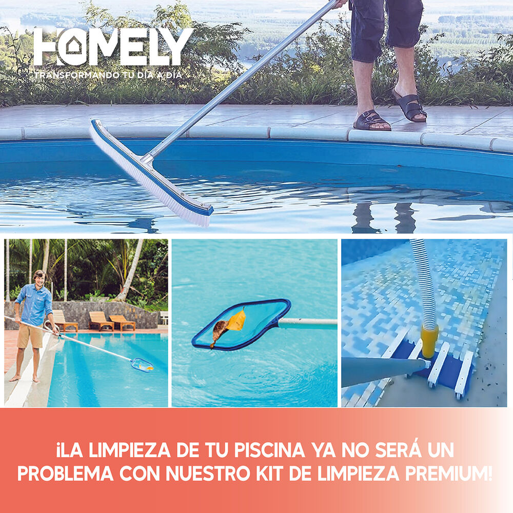 Limpiafondos Piscina Homely + Pértiga 2.4m + Accesorios image number 6.0