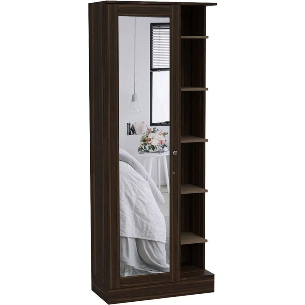 Closet 1 Puerta Con Espejo Cuerpo Completo 180,7x70x40,3 Cm Café image number 0.0