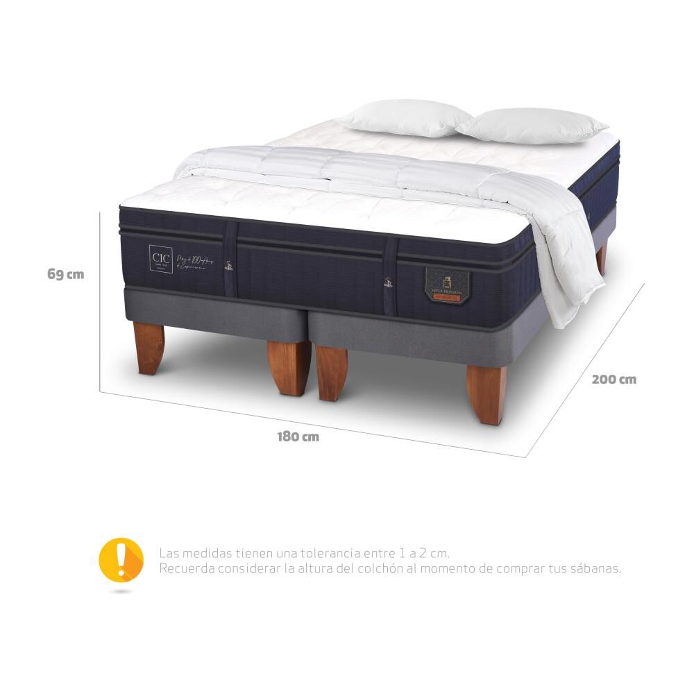 Cama Europea Cic Super Premium / King / Base Dividida + Almohadas + Plum&oacute;n image number 4.0