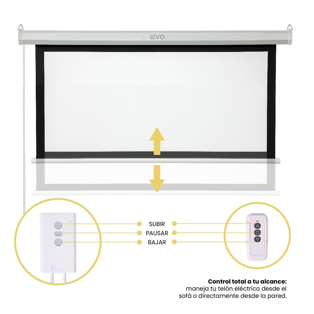 Proyector Port&aacute;til Nova 9000lm + Tel&oacute;n El&eacute;ctrico 80" Levo image number 5.0