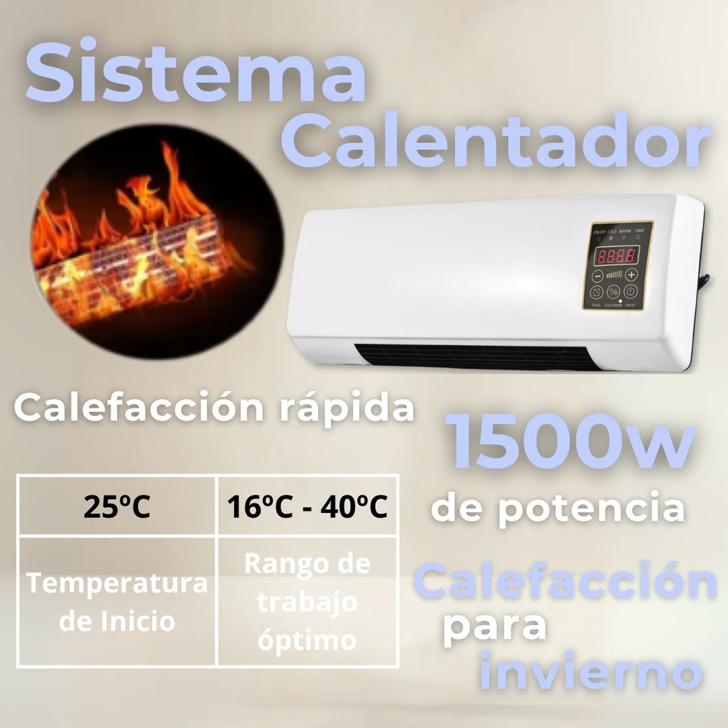 Calefactor Y Ventilador 2 En 1 Port&aacute;til Modularparedmesa image number 2.0