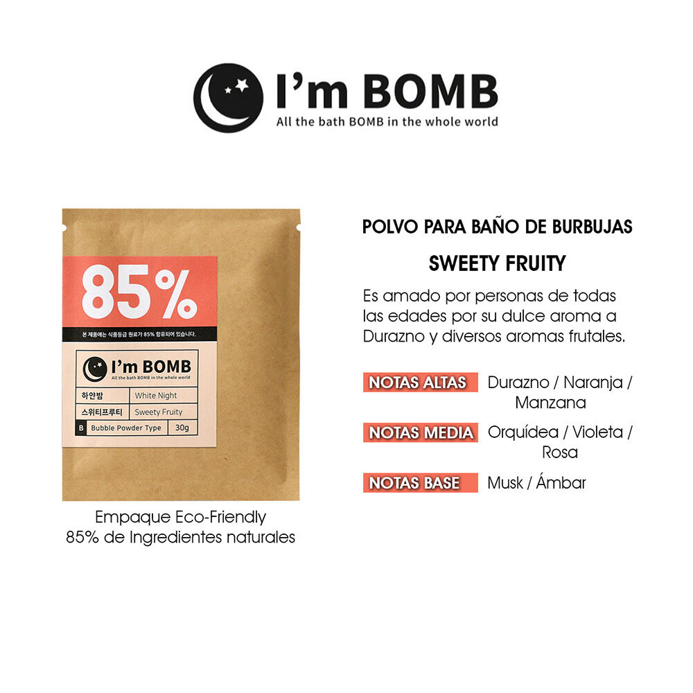 Burbujas De Baño En Polvo Sweety Fruity 30g Im Bomb image number 1.0