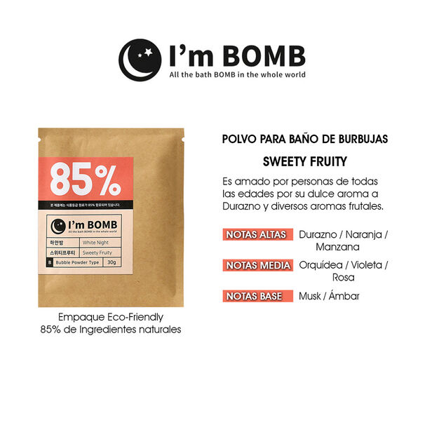 Burbujas De Ba&ntilde;o En Polvo Sweety Fruity 30g Im Bomb