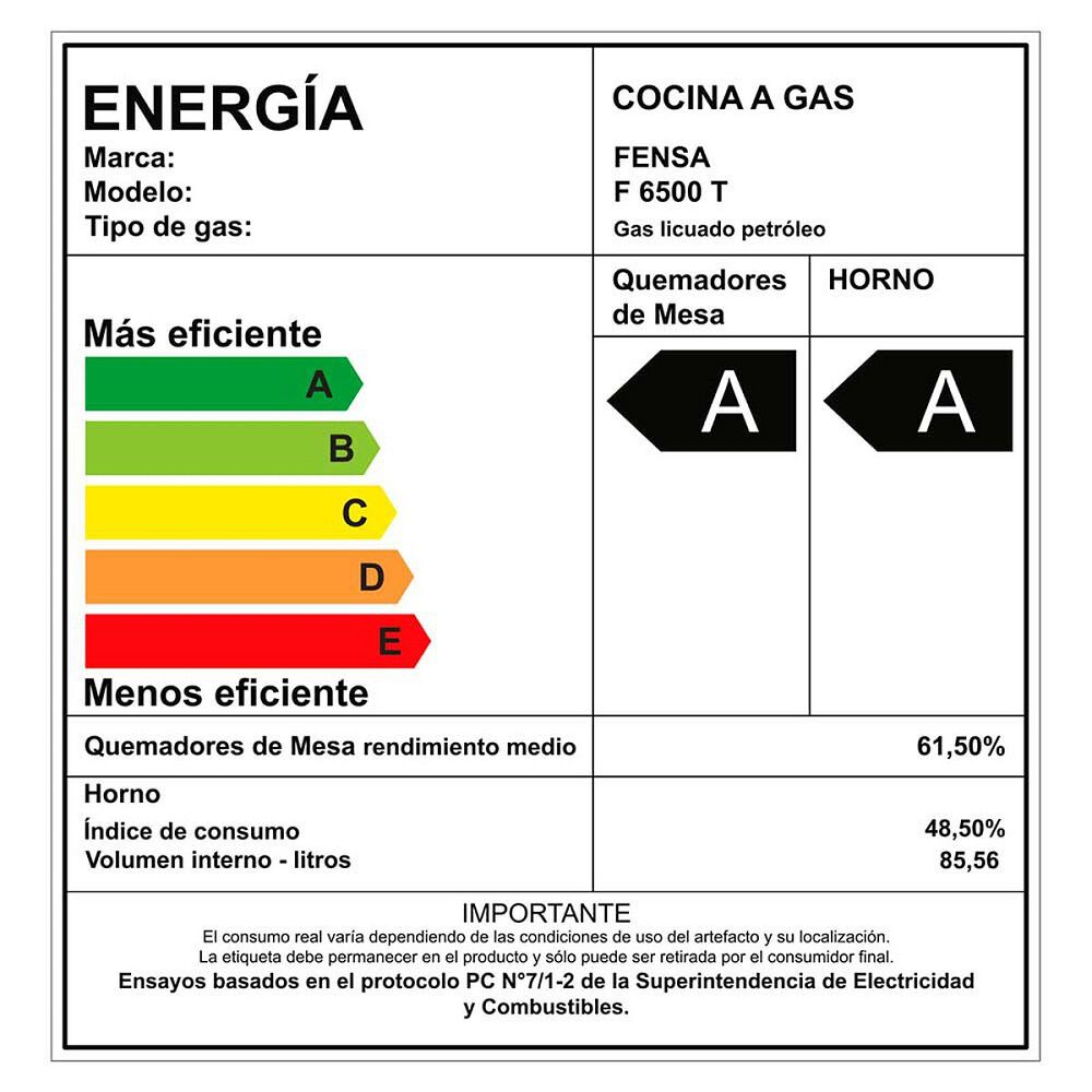 Cocina A Gas 5 Platos Fensa Experience F 6000 T image number 5.0