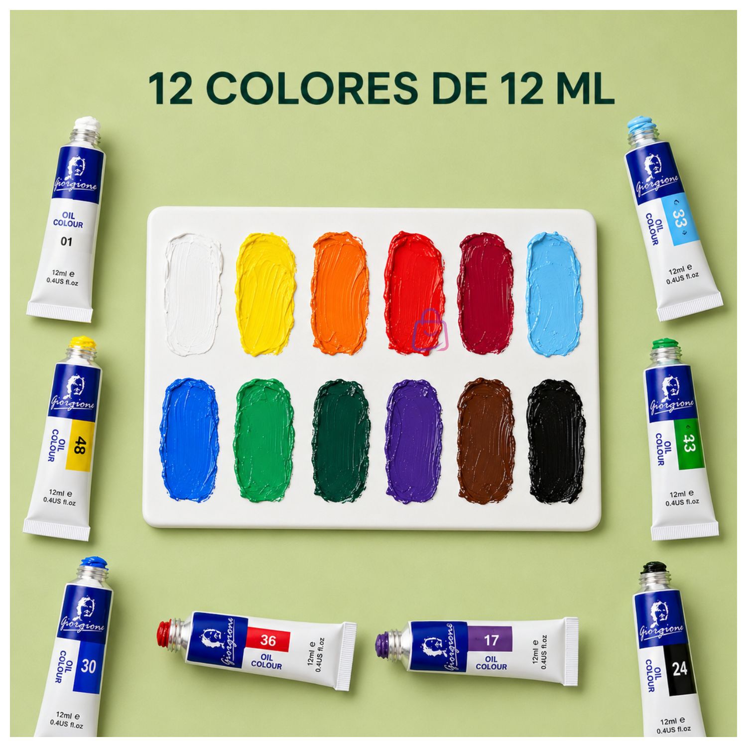 Pintura &Oacute;leo Set 12 Colores 12ml Para Lienzo - Ps image number 2.0
