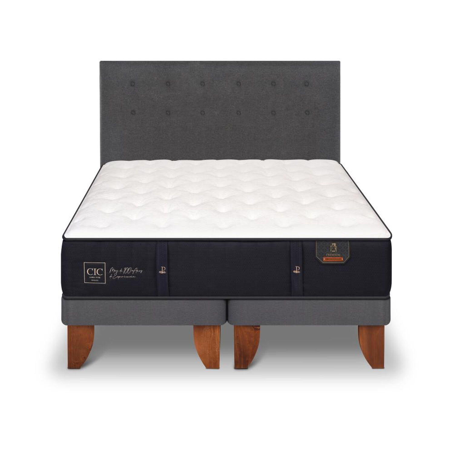 Cama Europea Cic Premium / 2 Plazas / Base Dividida + Respaldo image number 0.0