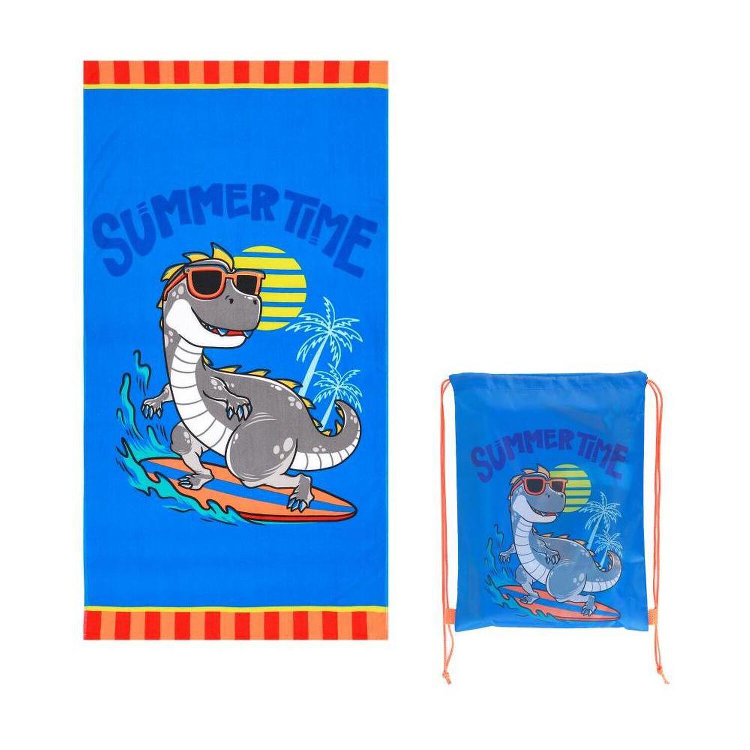Toalla De Playa Con Bolso Casaideal Kids Dino / 70 X 140 Cm image number 4.0