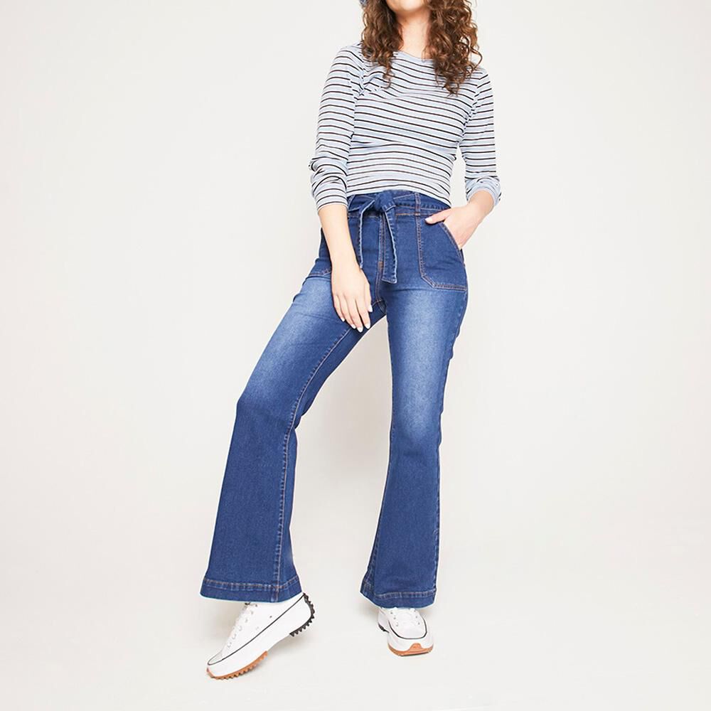 Jean con lazo tiro alto - Talles grandes del 3 al 9 | Distrito Moda