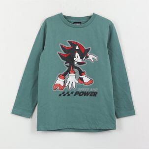 Polera Manga Larga Ni&ntilde;o Shadow Speed And Power Verde Sonic