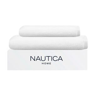 Set 2 Toallas Nautica Heaven Cara+mano 100% Algod&oacute;n Alta Calidad Blanco