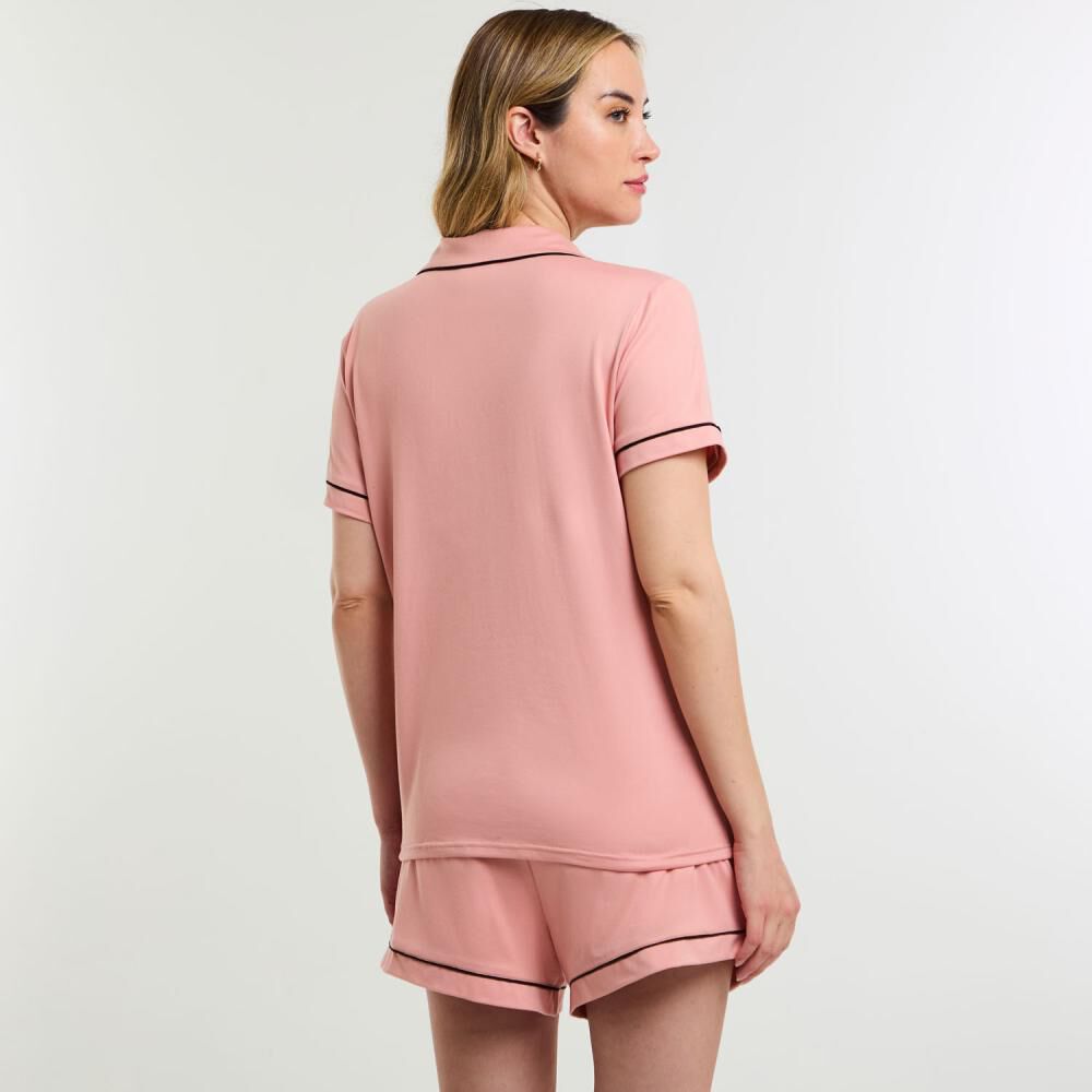 Pijama Camisero Liso Manga Corta Mujer Geeps image number 3.0