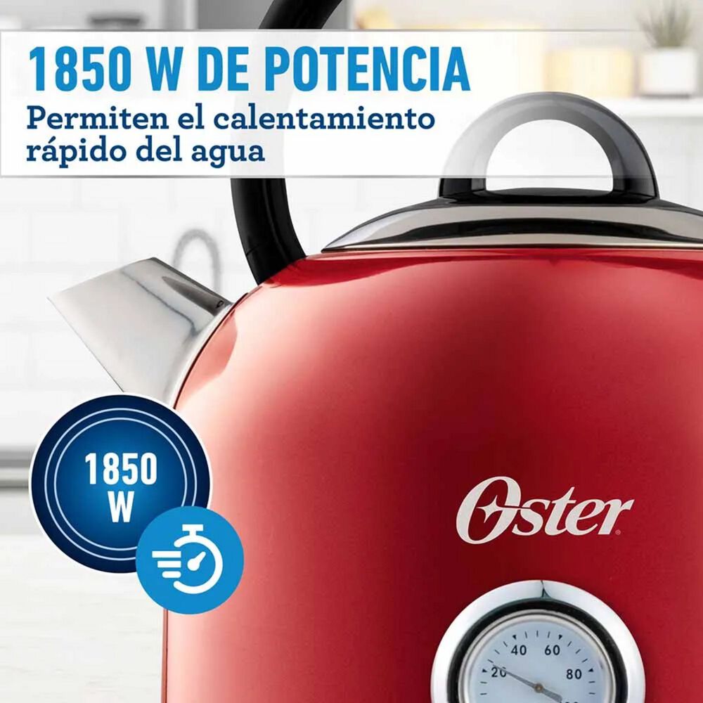 Hervidor Oster Rojo 2,5l Tipo Tetera Con Term&oacute;metro Acero image number 4.0