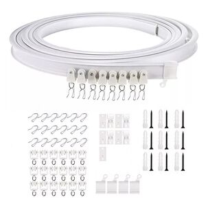 Riel Cortina Techo Flexible 1x3m 18 Poleas Soportes