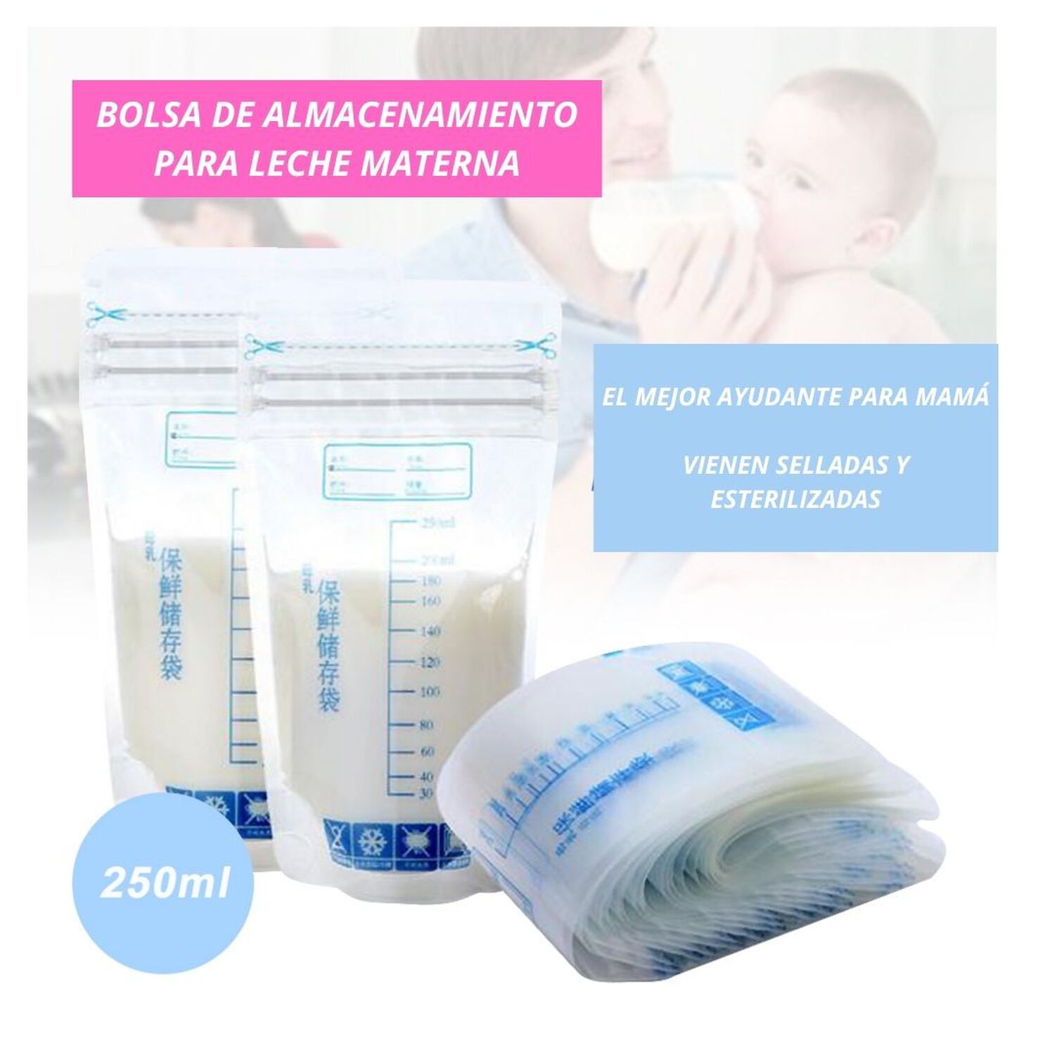Bolsa Recolectora Leche Materna 250 Ml 30 Bolsas Jump Kids image number 2.0