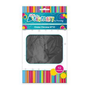 Globo Chrome N 10 Negro 12 Un. Big Party Globo Chrome N 10 Negro 12 Un. Big Party