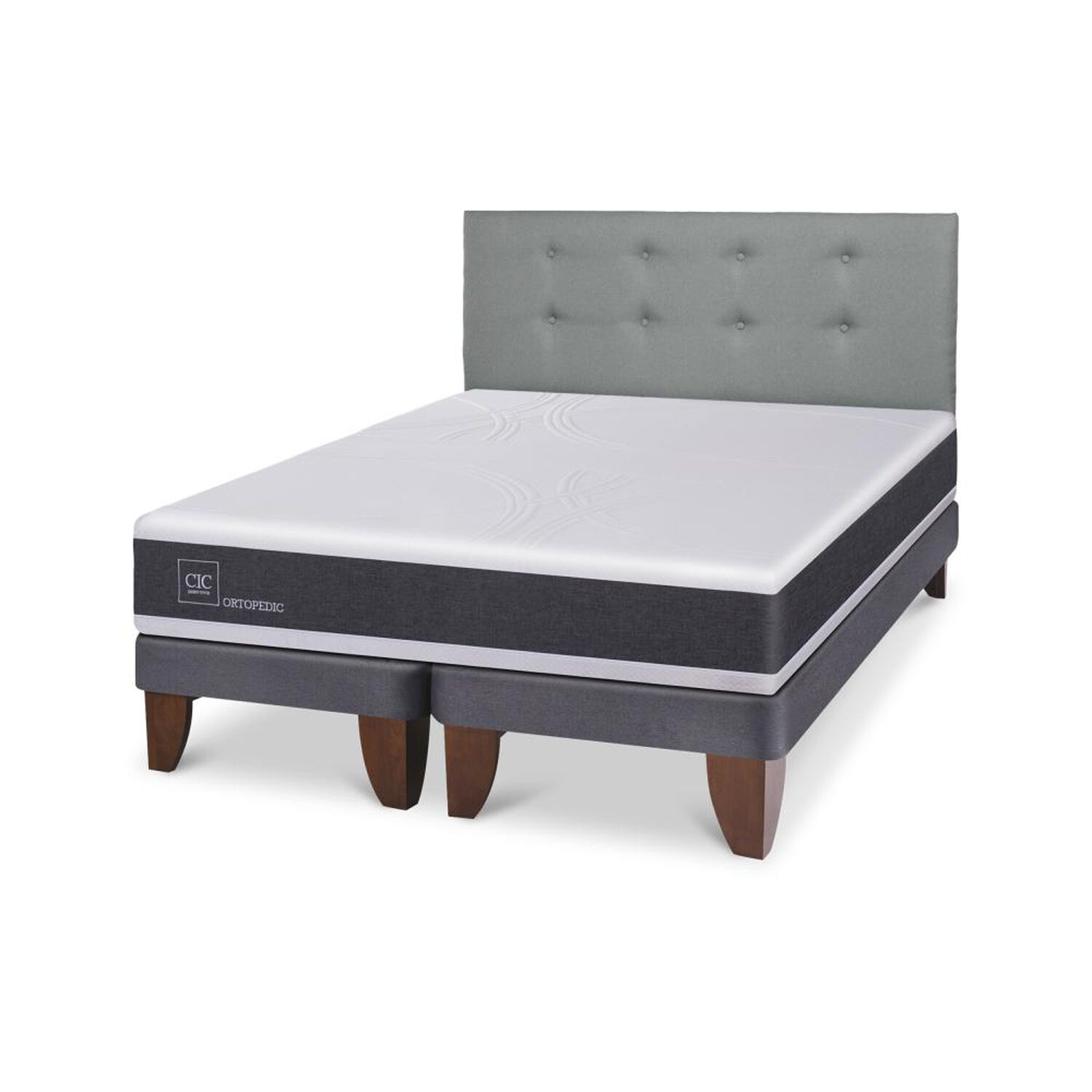 Cama Europea Cic Ortopedic / 2 Plazas / Base Dividida + Respaldo image number 2.0