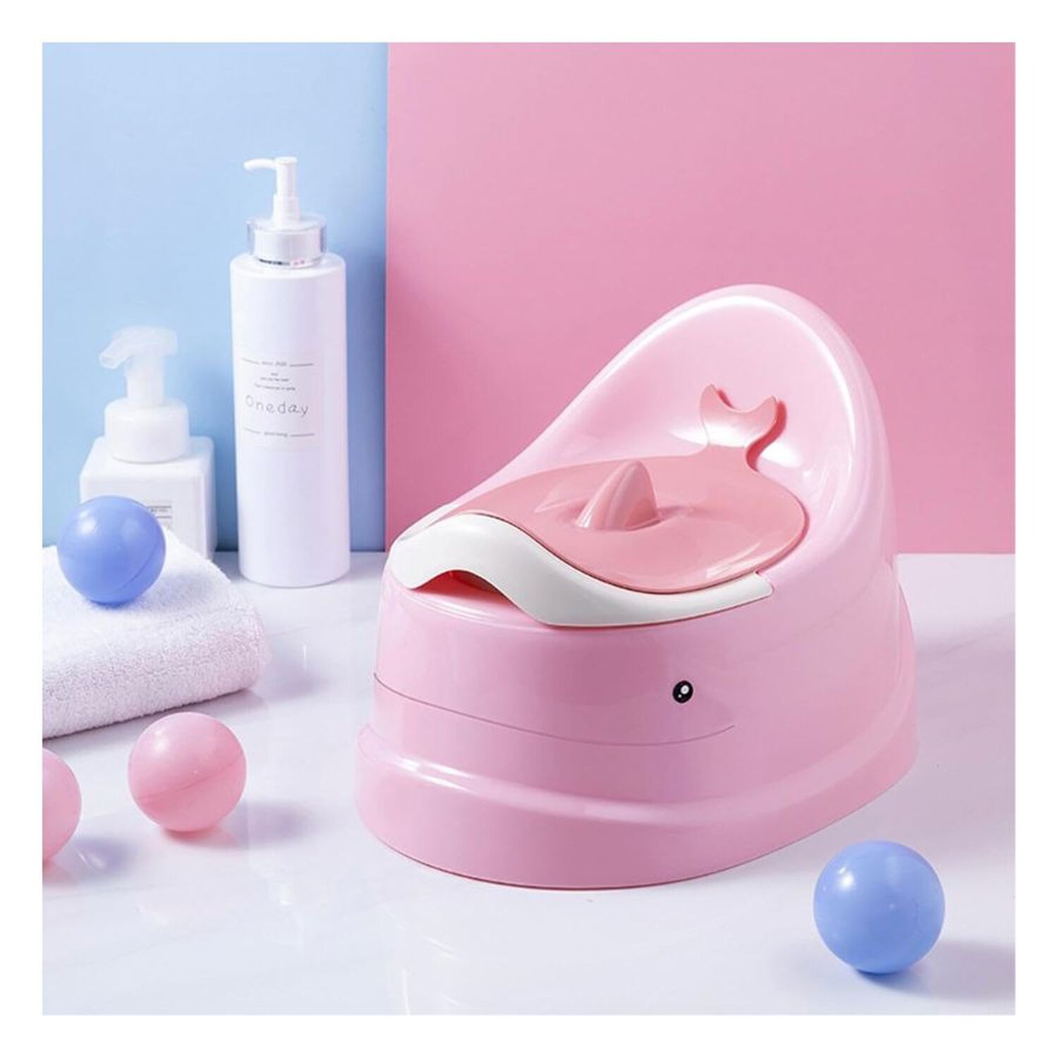 Pelela Bacinica Infantil Dise&ntilde;o Ballena Ba&ntilde;o Beb&eacute; Rosa image number 3.0