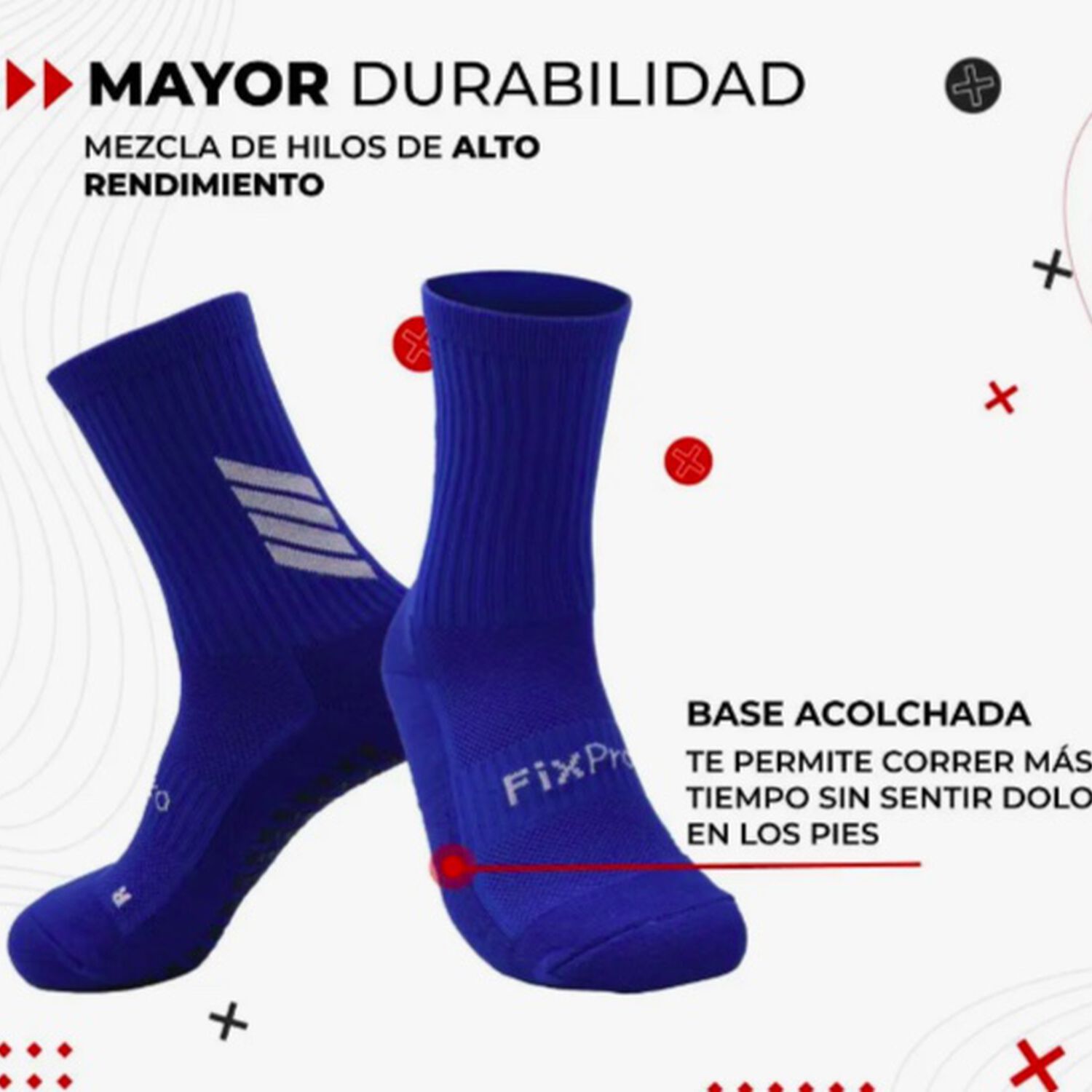 Medias Futbol Antideslizante Azul image number 2.0
