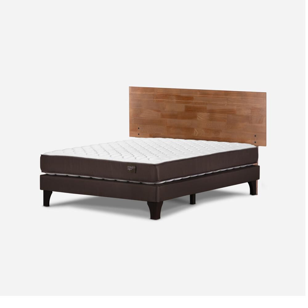 Cama Europea Rosen Ergo T / 2 Plazas / Base Normal + Respaldo Tabor Caramelo image number 2.0