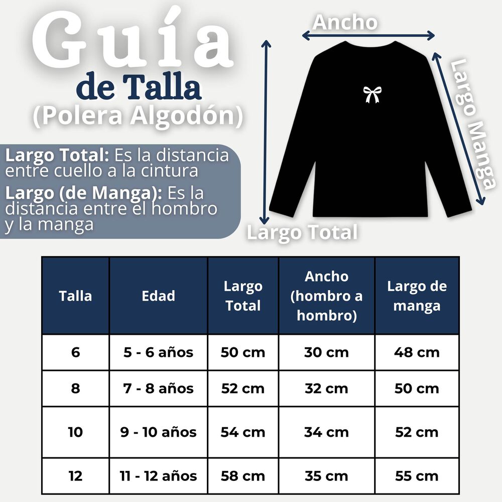 Camiseta Polera Algod&oacute;n Cuello Redondo Negra Primera Capa Manga Larga Ni&ntilde;a image number 2.0