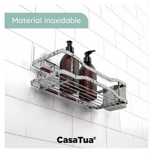 Organizador De Ducha Adhesivo Set 2 Inoxidable Blanco