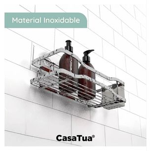 Organizador De Ducha Adhesivo Set 2 Inoxidable Blanco