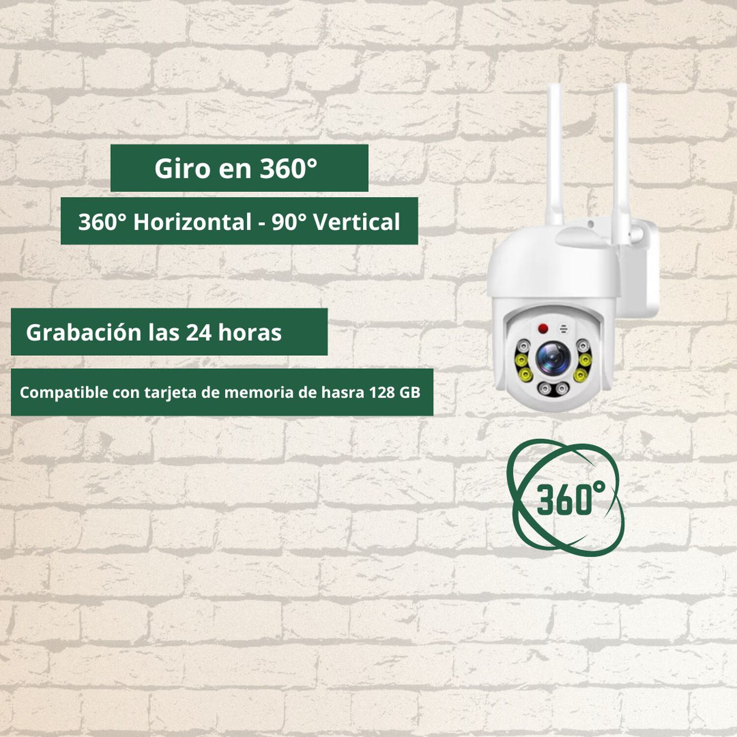 Camara Ptz Seguridad Smart Hd Wi-fi 360 Exterior Interior image number 3.0