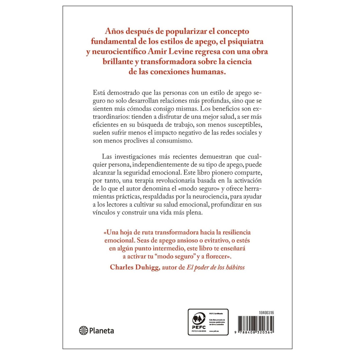 Seguridad Emocional (tapa R&uacute;stica) - Amir Levine | Libro image number 1.0